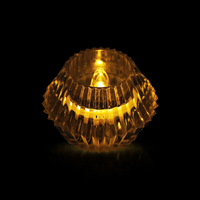 Diamond Shaped LED Diya - 1.5 x 1 Inches | Crystal Lamp/ LED Light Candle For Pooja Decor & Festival Lighting - Decorative Lamp