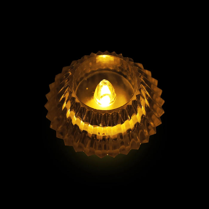 Diamond Shaped LED Diya - 1.5 x 1 Inches | Crystal Lamp/ LED Light Candle For Pooja Decor & Festival Lighting - Decorative Lamp
