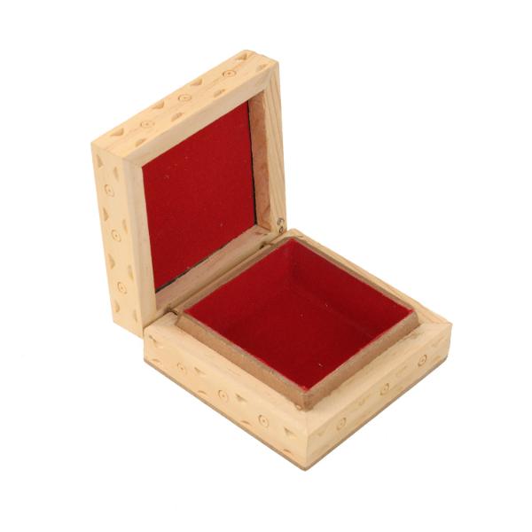Jewellery Box  - 3 x 3 Inches |  Wooden Box/ Sheesam Wood Gem Stone Box for Women