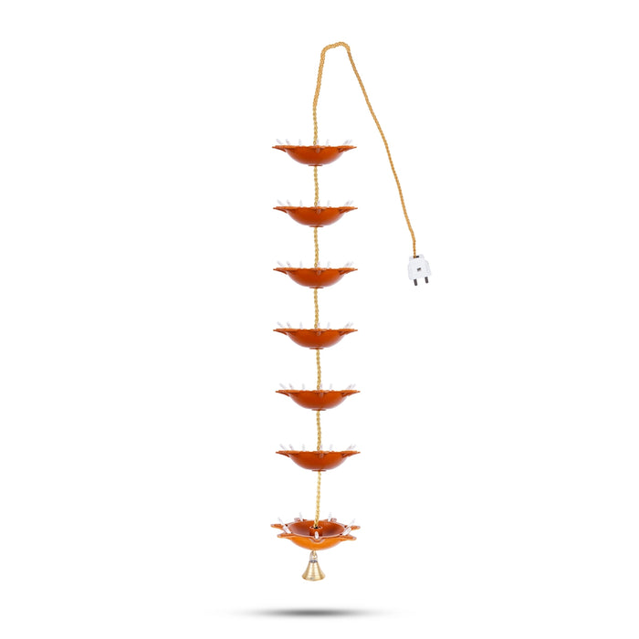 Electric Diya | 240 V/ 7 Step Hanging Lamp/ Electric Lamp/ Electric Deep for Pooja Decor - Electric Lamp