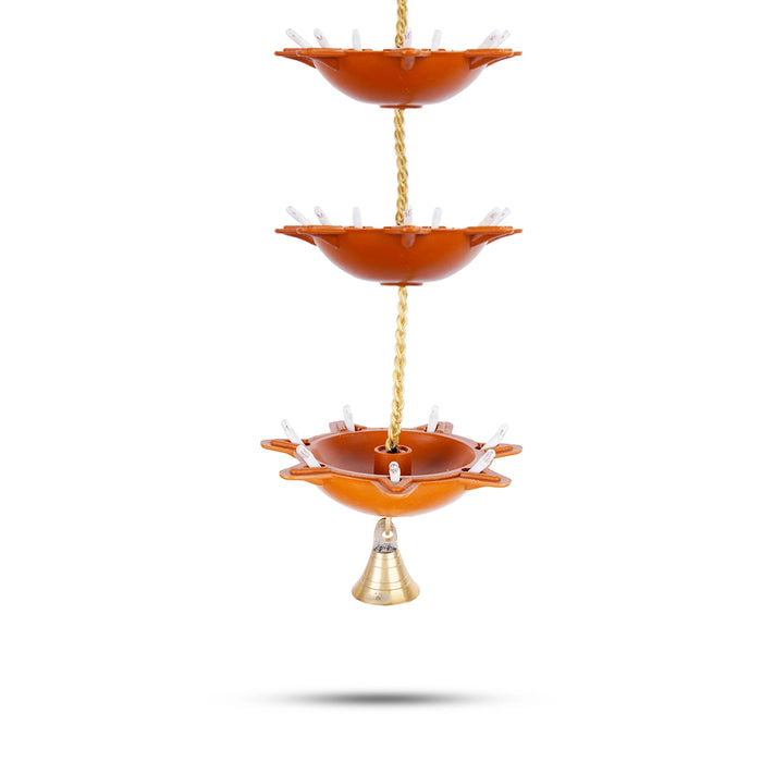 Electric Diya | 240 V/ 7 Step Hanging Lamp/ Electric Lamp/ Electric Deep for Pooja Decor - Electric Lamp