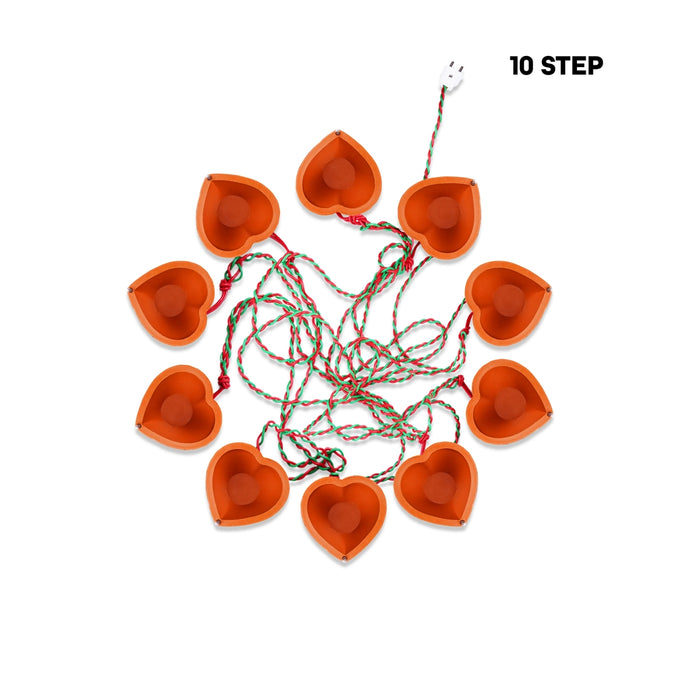 Electric Diya | 240 V/ 10 Step Electric Lamp/ Electric Deep for Pooja Decor - Electric Lamp