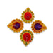 Decorative Diya Set - 1 x 2.5 Inch | 4 Pcs/ Agal Vilakku/ Clay Deepam for Pooja/ Assorted Design - Karthik Deep