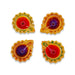Decorative Diya Set - 1 x 2.5 Inch | 4 Pcs/ Agal Vilakku/ Clay Deepam for Pooja/ Assorted Design - Karthik Deep
