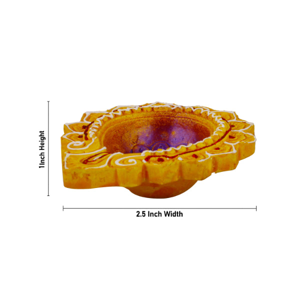 Decorative Diya - 1 x 2.5 Inch | Agal Vilakku/ Clay Deepam for Pooja/ Assorted Design