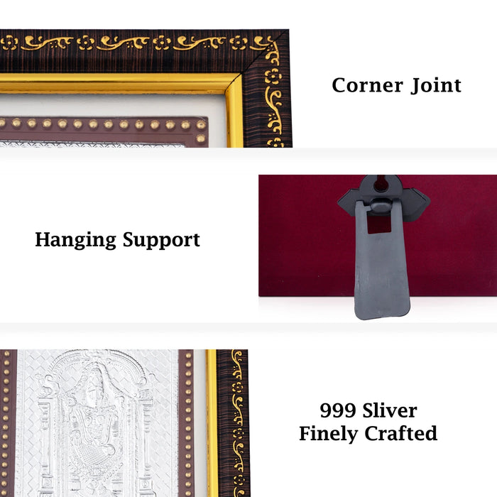 Balaji Murti Photo Frame - 5 x 5.5 Inches | Picture Frame/ 999 Silver Wall Picture For Pooja & Home Decor