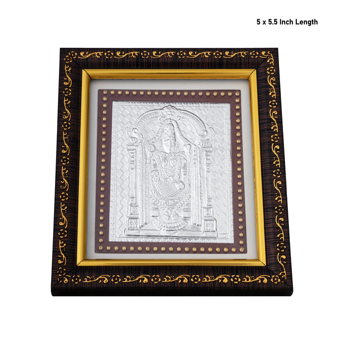 Balaji Murti Photo Frame - 5 x 5.5 Inches | Picture Frame/ 999 Silver Wall Picture For Pooja & Home Decor