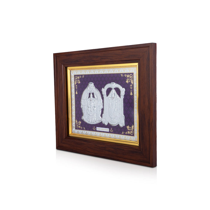 Perumal Thayar Photo Frame - 11.5 x 10 Inches | 999 Silver Foil Wall Picture Frame/ Wall Decor For Home