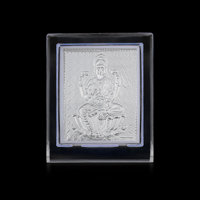 Lakshmi Picture Stand - 3.5 x 3 Inches | L Shape Frame/ Goddess Laxmi Silver Photo Stand for Table Top
