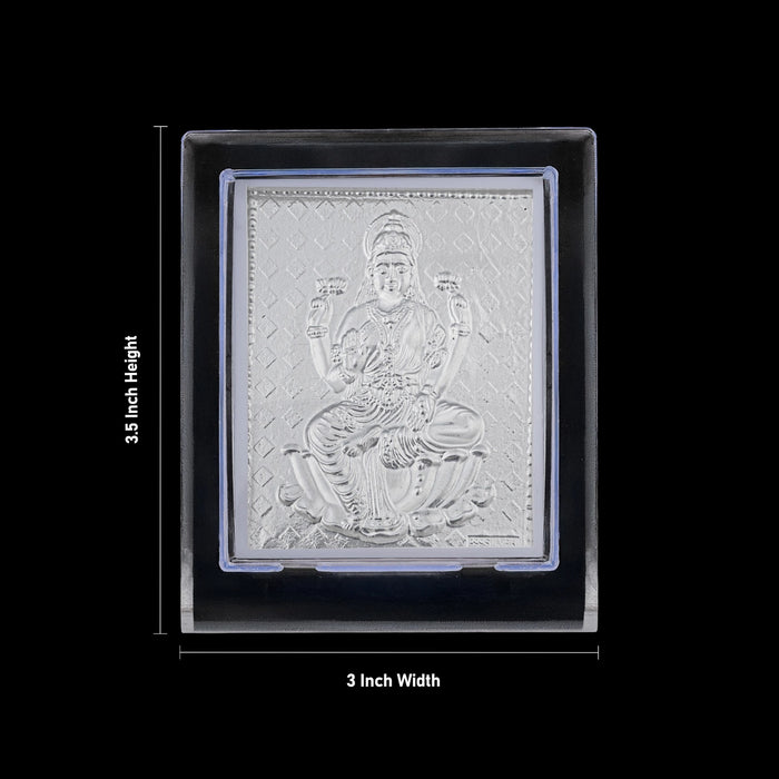 Lakshmi Picture Stand - 3.5 x 3 Inches | L Shape Frame/ Goddess Laxmi Silver Photo Stand for Table Top