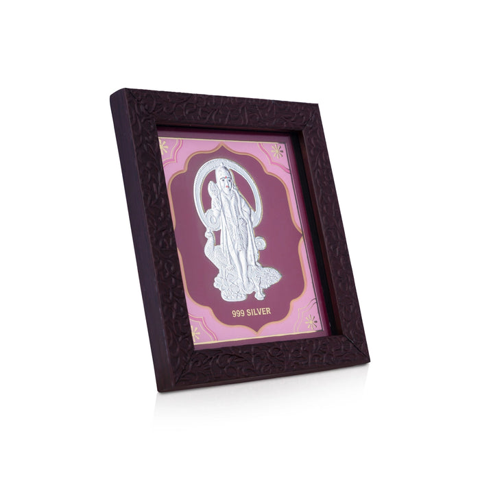 Murugan Murti Photo Frame - 5 x 5.5 Inches | Picture Frame/ 999 Silver Wall Picture For Pooja & Home Decor