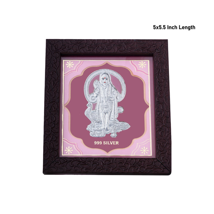 Murugan Murti Photo Frame - 5 x 5.5 Inches | Picture Frame/ 999 Silver Wall Picture For Pooja & Home Decor