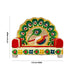 Sinhasan - 4.5 x 5.5 Inches | Meenakari Design Simhasanam/ Velvet&Peacock Feather Design Singhasan for Deity - Pooja Aasan & Bajot & Pooja Mat