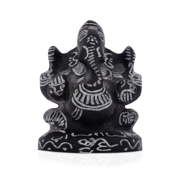 Black Stone Ganesh Murti  - 3 Inches | Ganapathi Vigraham/ Vinayagar Statue for Pooja