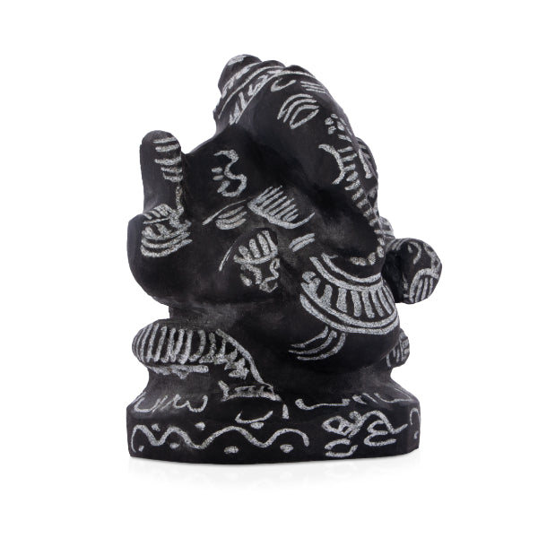 Black Stone Ganesh Murti  - 3 Inches | Ganapathi Vigraham/ Vinayagar Statue for Pooja