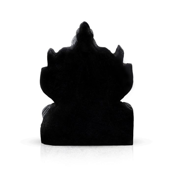 Black Stone Ganesh Murti  - 5 Inches | Ganapathi Vigraham/ Vinayagar Statue for Pooja