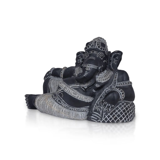 Ganesha Murti - 10 x 12.5 Inches | Black Stone / Ganapathi Statue/ Vinayagar Sculpture Decor for Home & Pooja - Stone Murties