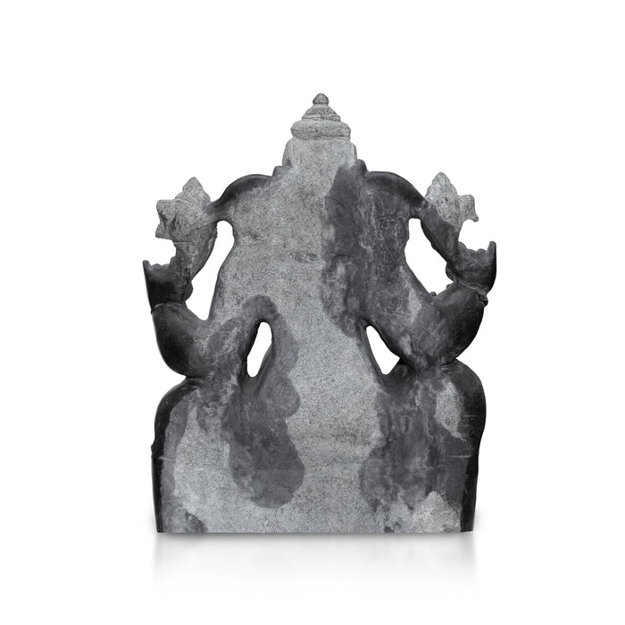 Ganesha Murti - 28 x 19 Inches | Black Stone Idol / Ganapathi Statue/ Vinayagar Sculpture Decor for Home & Pooja - Stone Murties