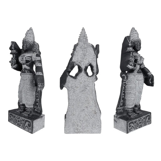 Murugar Valli Deivanai Standing Murti -1.5 Feet | Black Stone Idol / God Statue / Decor for Pooja & Temple - Stone Murties