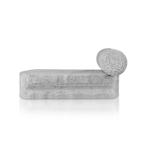 Ammi Kal Pair - 2.5 x 10 x 6.5 Inches | Black Stone Hand Grinder/ Mortar And Pestle/ Grindstone for Spices - Kitchen