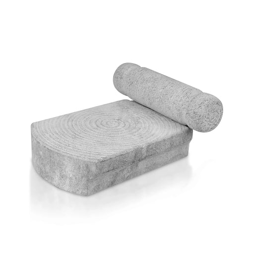 Ammi Kal Pair - 2.5 x 10 x 6.5 Inches | Black Stone Hand Grinder/ Mortar And Pestle/ Grindstone for Spices - Kitchen