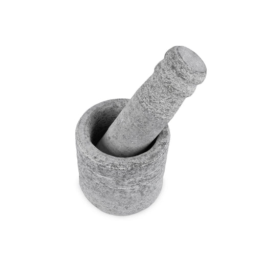 Hand Grinder Pair - 4 x 4 Inches | Black Stone Mortar And Pestle/ Kalvam Grindstone for Spices - Kitchen