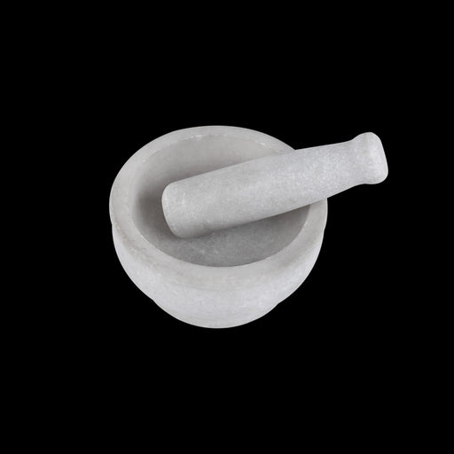 Hand Grinder Pair - 3 x 4.75 Inches | Marble Stone Mortar And Pestle/ Kalvam Grindstone for Spices - Kitchen