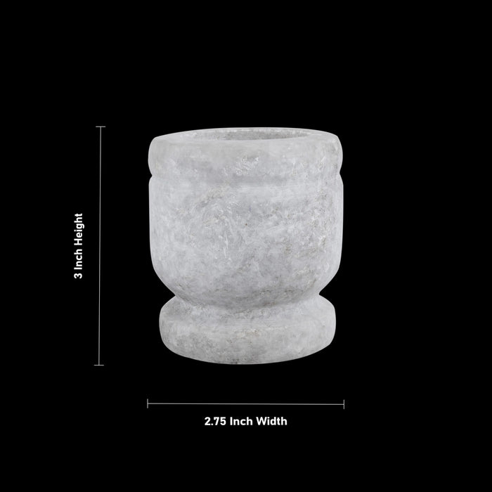 Hand Grinder Pair - 3 x 2.75 Inches | Marble Stone Mortar And Pestle/ Kalvam Grindstone for Spices - Kitchen