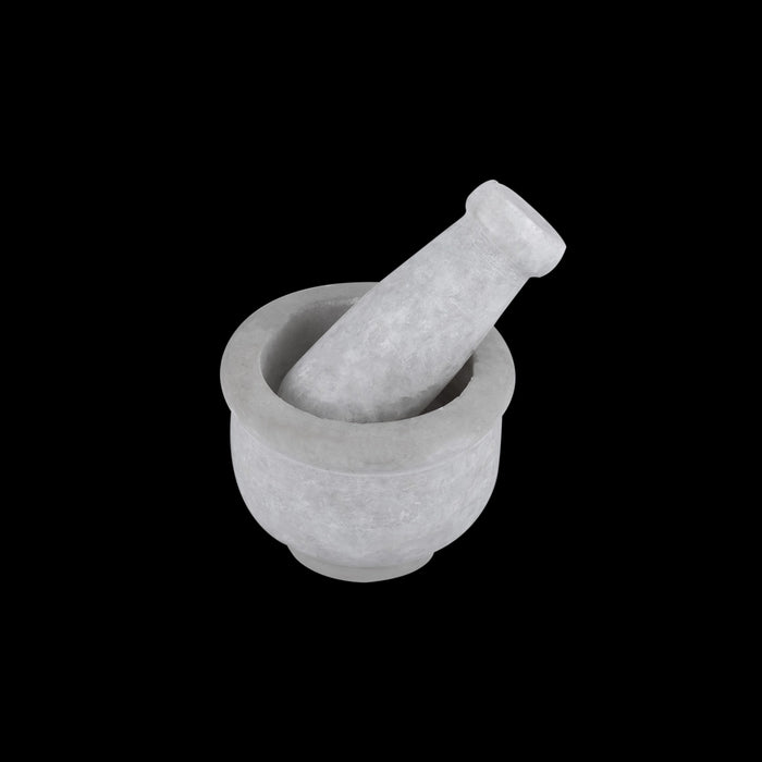 Hand Grinder Pair - 2.25 x 2.75 Inches | Marble Stone Mortar And Pestle/ Kalvam Grindstone for Spices - Kitchen