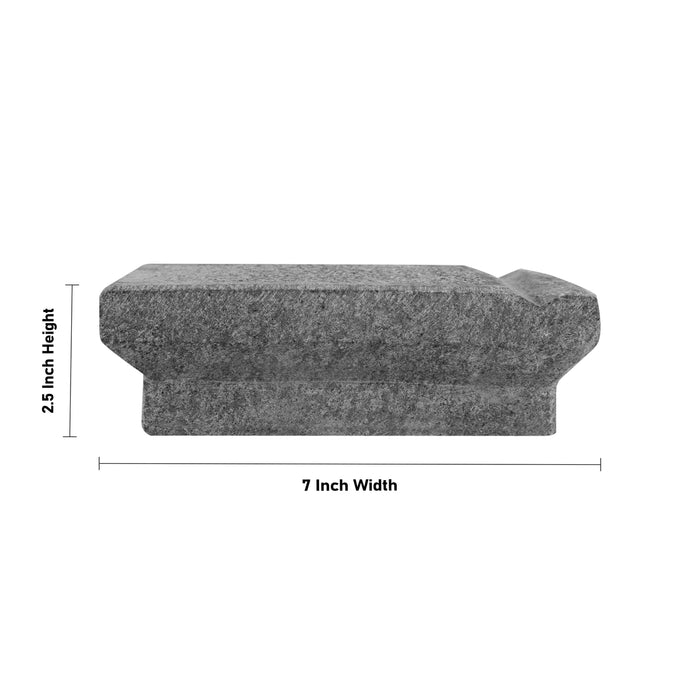 Ammi Kal Pair - 2.5 x 7 x 5 Inches | Black Stone Hand Grinder/ Mortar And Pestle/ Grindstone for Spices - Kitchen