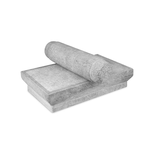 Ammi Kal Pair - 4 x 18 x 11 Inches | Black Stone Hand Grinder/ Mortar And Pestle/ Grindstone for Spices - Kitchen