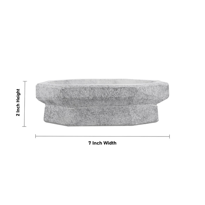 Hand Grinder Pair - 2 x 7 Inches | Black Stone Mortar And Pestle/ Oval Shape Kalvam Grindstone for Spices - Kitchen