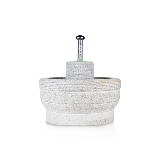 Hand Grinder Pair - 13 x 7 Inches | Black Stone Mortar And Pestle/ Kalvam Grindstone/ Ural for Spices - Kitchen