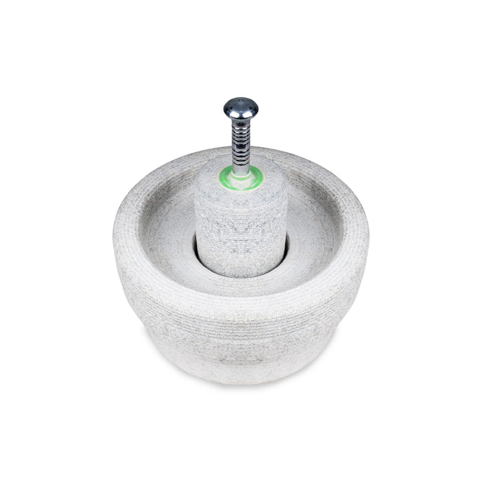 Hand Grinder Pair - 13 x 7 Inches | Black Stone Mortar And Pestle/ Kalvam Grindstone/ Ural for Spices - Kitchen