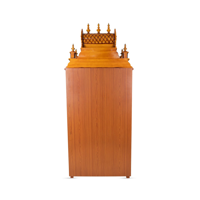 Full Door Mandapam With Leg - 93 x 36 Inches | Wood Thirukovil design / Pooja Mandir for home - Home Puja Mandir