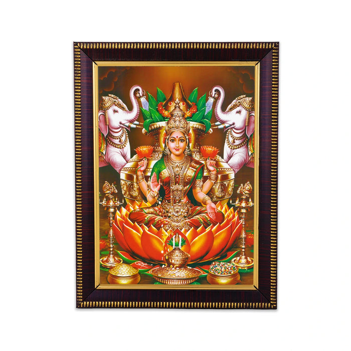 Varalakshmi with Kumbam Photo Frame - 8 x 6 Inches | Divine Goddess Mahalakshmi Wall Frame for Pooja Room