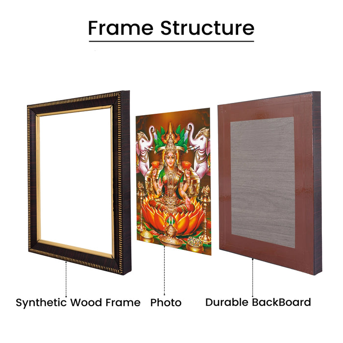 Varalakshmi with Kumbam Photo Frame - 8 x 6 Inches | Divine Goddess Mahalakshmi Wall Frame for Pooja Room