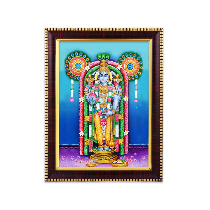 Guruvayurappan Picture Frame - 8 x 6 Inches | Lord Guruvayur Krishna Photo Frame for Home & Pooja Room