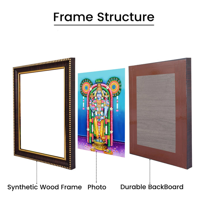 Guruvayurappan Picture Frame - 8 x 6 Inches | Lord Guruvayur Krishna Photo Frame for Home & Pooja Room