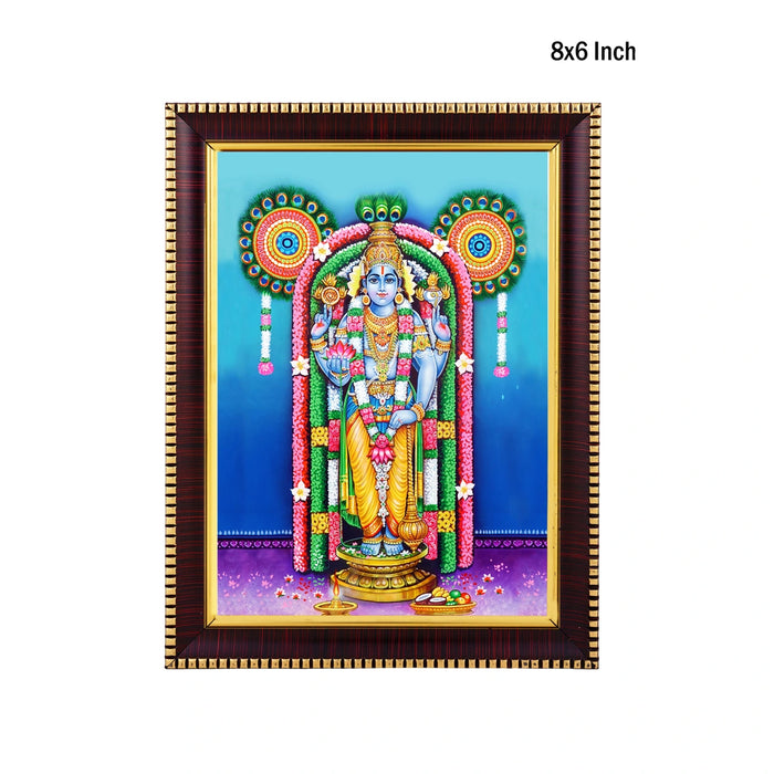 Guruvayurappan Picture Frame - 8 x 6 Inches | Lord Guruvayur Krishna Photo Frame for Home & Pooja Room