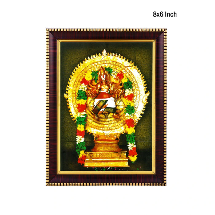 Chakrathazhwar Wall Frame - 8 x 6 Inches | Sri Maha Sudarsana Azhwar Photo Frame for Living Room & Pooja Space