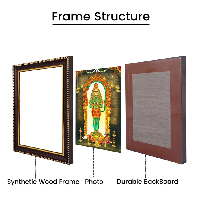 Vinu Anjaneyar Photo Frame - 8 x 6 Inches | Divine Hanuman Wall Frame/ Picture Frame for Home & Pooja Room