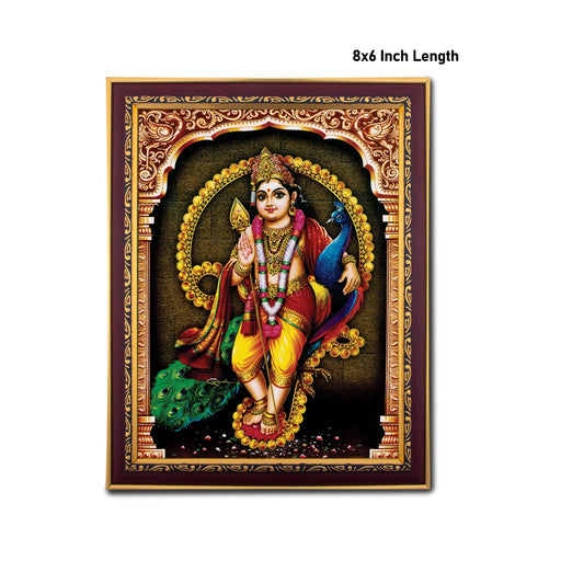 Om Murugan Photo Frame | Picture Frame for Pooja Room Decor - Hindu God Photos & Frames