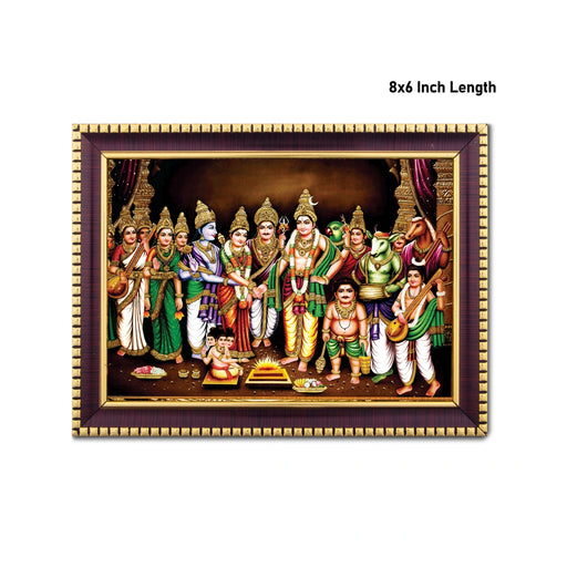 Meenakshi Kalyanam Photo Frame | Picture Frame for Pooja Room Decor - Hindu God Photos & Frames
