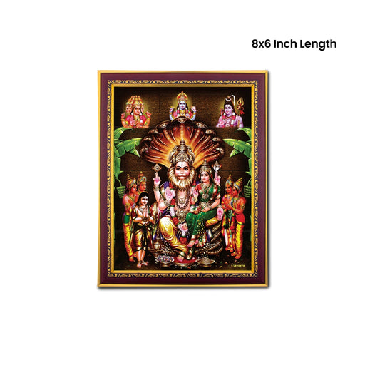 Lakshmi Narashimar Photo Frame | Picture Frame for Pooja Room Decor - Hindu God Photos & Frames