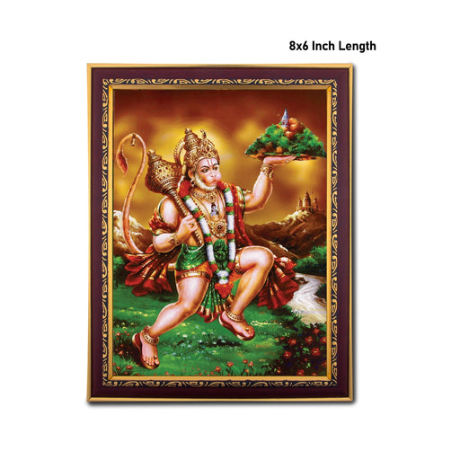 Sanjeevi Hanuman Photo Frame | Picture Frame for Pooja Room Decor - Hindu God Photos & Frames