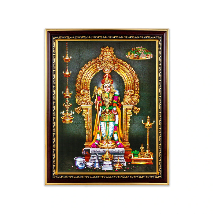 Palani Murugan Picture Frame - 14 x 10 Inches | Raja Alangara Murugar Photo Frame for Home & Pooja Room