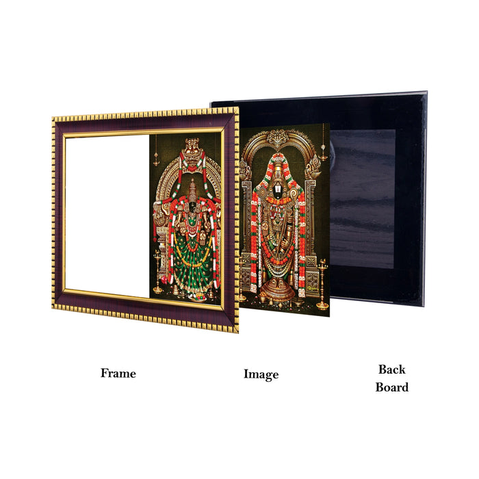 Perumal Thayar Photo Frame - 8 x 6 Inches | Picture Frame for Pooja Room Decor