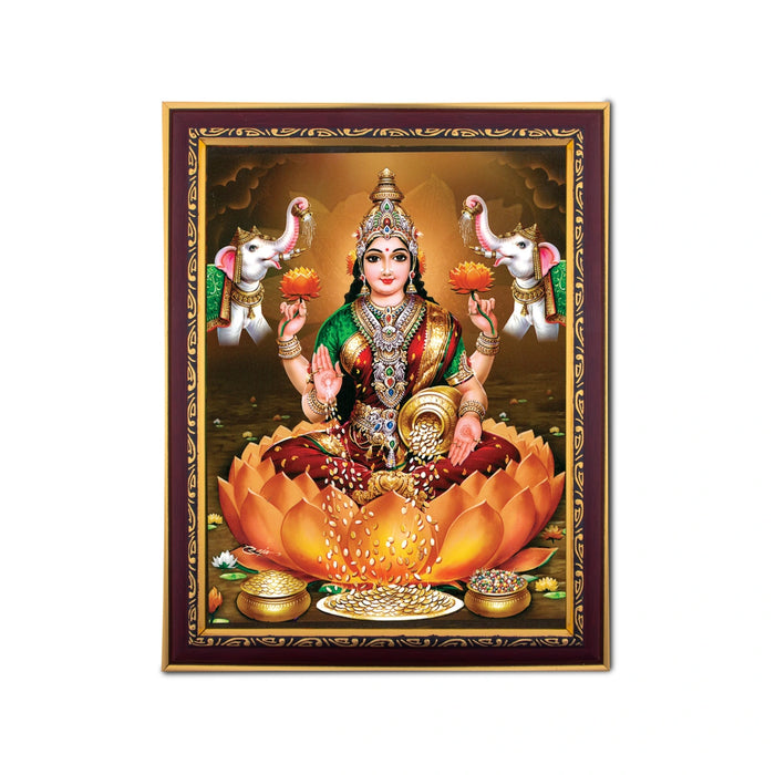 Gajalakshmi Photo Frame - 8 x 6 Inches | Picture Frame for Pooja Room Decor