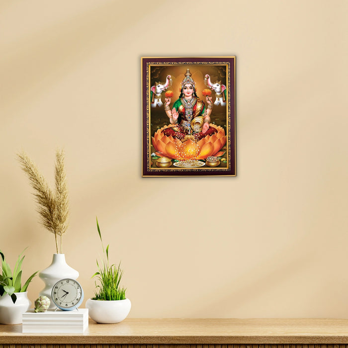 Gajalakshmi Photo Frame - 8 x 6 Inches | Picture Frame for Pooja Room Decor